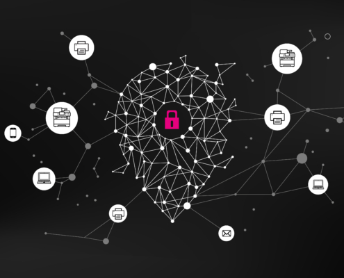 location pin in Xerox technology cloud